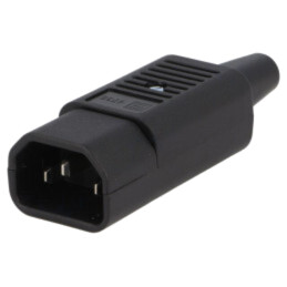Conector: alimentare AC; mufă; tată; 10A; 250VAC; IEC 60320; drept