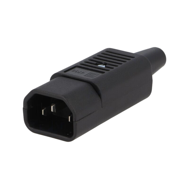 Conector: alimentare AC; mufă; tată; 10A; 250VAC; IEC 60320; drept