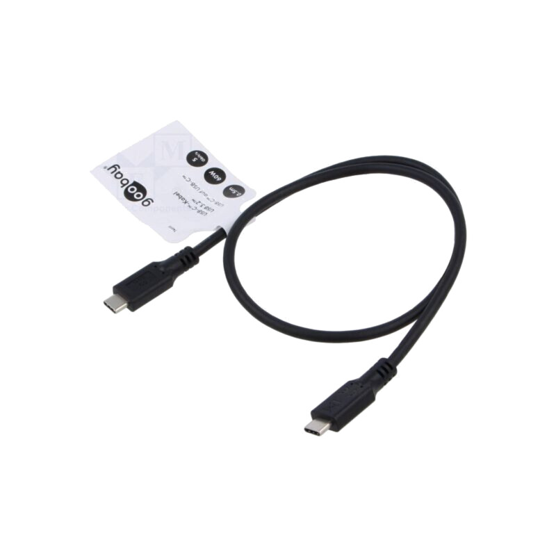 Cablu; USB 3.2; USB C mufă,din ambele părţi; 0,5m; negru; 5Gbps