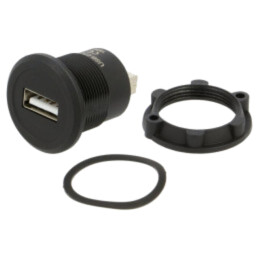 Adaptor; USB A soclu,din ambele părţi; USB 2.0; Filet: M22