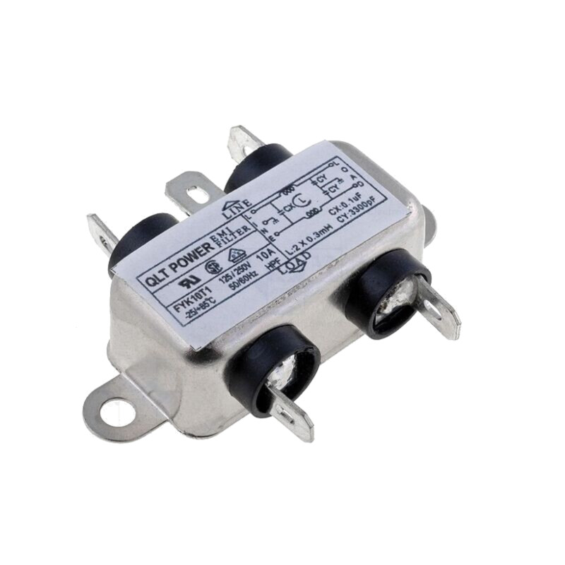 Filtru: anti-interferenţe; 250VAC; Cx: 100nF; Cy: 3,3nF; 0,3mH