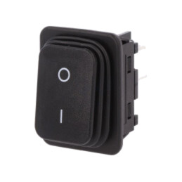 ROCKER; DPST; Poz: 2; OFF-ON; 20A/250VAC; neagră; IP65 (frontal)