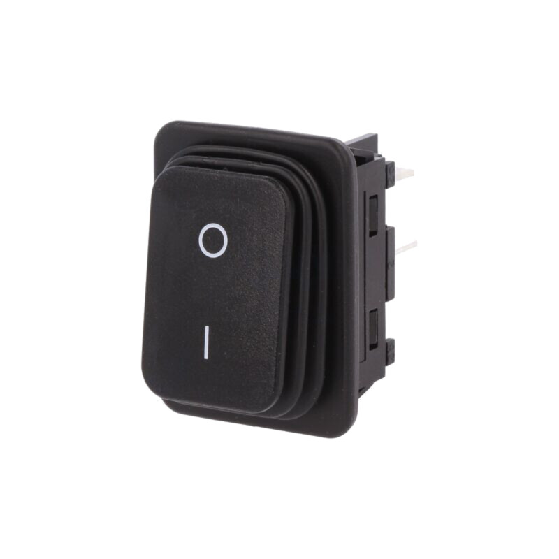 ROCKER; DPST; Poz: 2; OFF-ON; 20A/250VAC; neagră; IP65 (frontal)
