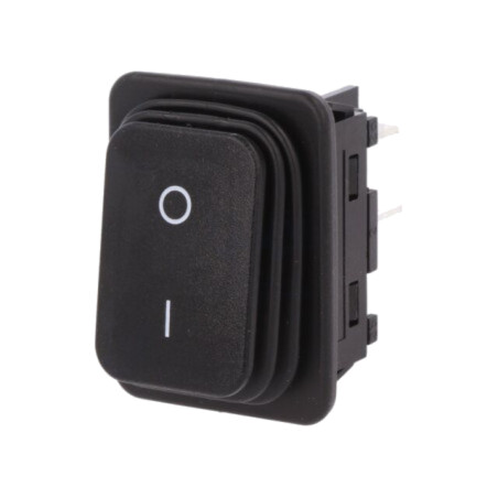 ROCKER; DPST; Poz: 2; OFF-ON; 20A/250VAC; neagră; IP65 (frontal)