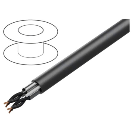Cablu; POWER 1000-YFR-TP-OS; 4x2x1,5mm2; litat; Cu; PVC; negru