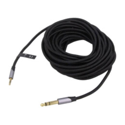 Cablu; Jack 3,5mm 3pin mufă,Jack 6,3mm 3pin mufă; 2m; negru