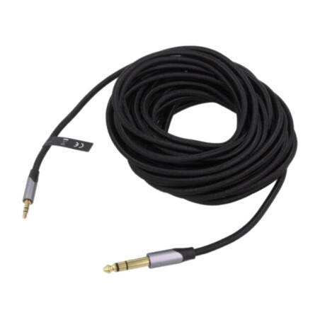 Cablu; Jack 3,5mm 3pin mufă,Jack 6,3mm 3pin mufă; 2m; negru