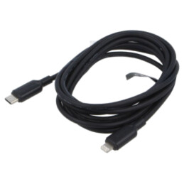 Cablu; mufă Apple Lightning,USB C mufă; nichelat; 2m; negru; PVC