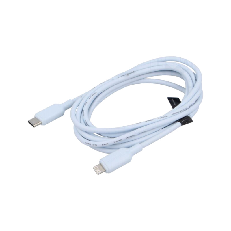 Cablu; mufă Apple Lightning,USB C mufă; nichelat; 2m; albastru