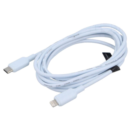 Cablu; mufă Apple Lightning,USB C mufă; nichelat; 2m; albastru