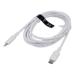Cablu; mufă Apple Lightning,USB C mufă; nichelat; 2m; alb; PVC