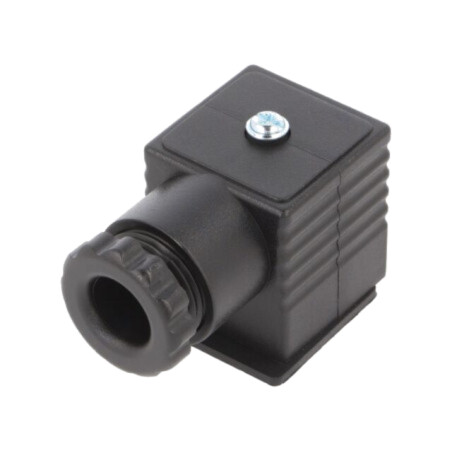 Fişă de contact pentru bobină; PIN: 3; neagră; 0÷230V; IP65
