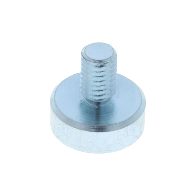 Magnet: fix; neodim; 60N; Ø: 13mm; H: 4,5mm; oţel; Lungime tijă: 8mm