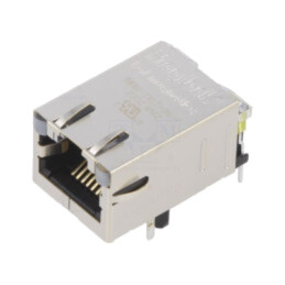 Conector: RJ45; soclu; PIN: 8; ecranat,cu diodă LED; THT; în unghi