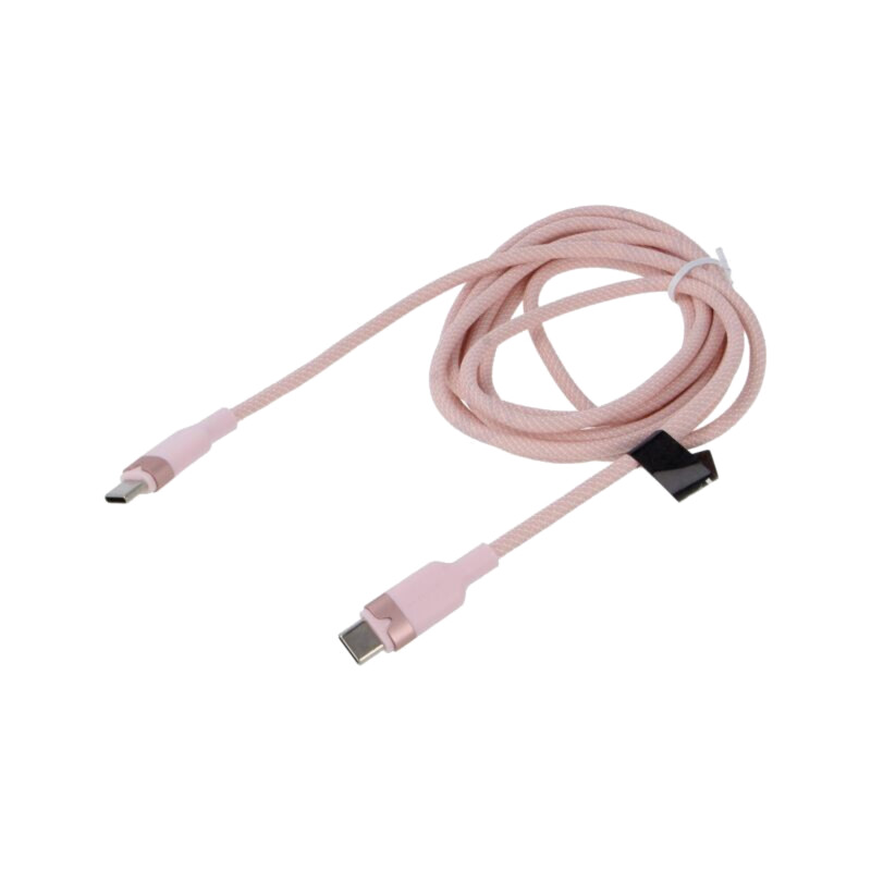 Cablu; USB 2.0; USB C mufă,din ambele părţi; nichelat; 2m; roz