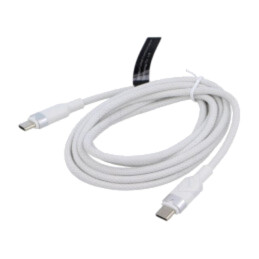Cablu; USB 2.0; USB C mufă,din ambele părţi; nichelat; 2m; alb
