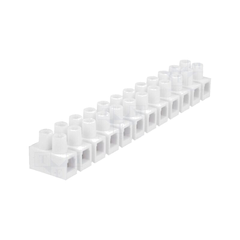 Regletă de conexiuni; terminal cu şurub; 6mm2; 400V; 41A; albă