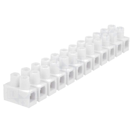 Regletă de conexiuni; terminal cu şurub; 6mm2; 400V; 41A; albă