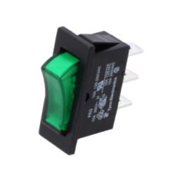 ROCKER; SPST; Poz: 2; ON-OFF; 10A/250VAC; neagră; bec; PRG; 50mΩ