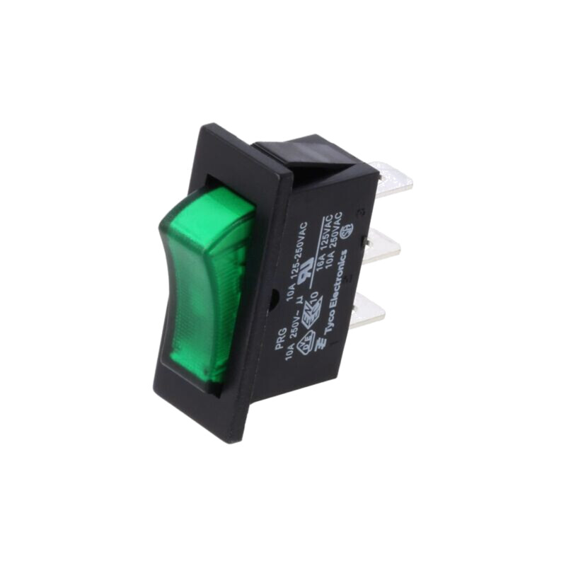 ROCKER; SPST; Poz: 2; ON-OFF; 10A/250VAC; neagră; bec; PRG; 50mΩ