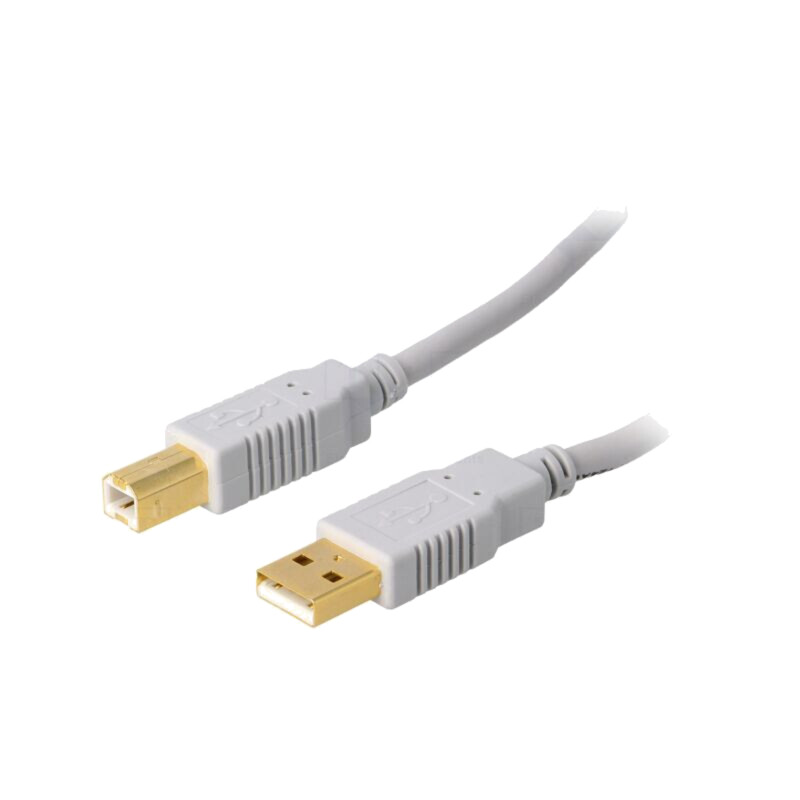 Cablu; USB 2.0; USB A mufă,USB B mufă; aurit; 5m; gri; Fire: Cu