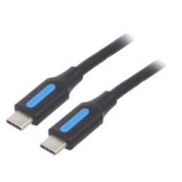 Cablu; USB 2.0; USB C mufă,din ambele părţi; 0,5m; negru; 480Mbps