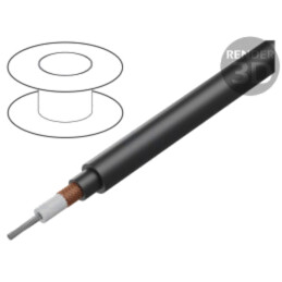 Cablu: coaxial; RG11A/U; litat; Cu; PVC; negru; 12,1mm