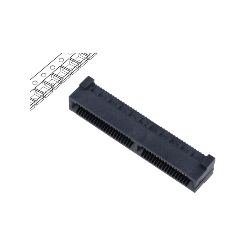 Conector: PCB-PCB; mamă; PIN: 80; 0,8mm; HSEC8; aurit; SMT; soclu Conector: PCB-PCB; mamă; PIN: 80; 0,8mm; HSEC8; aurit; SMT; soclu