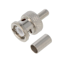 Conector: BNC; mufă; tată; drept; 50Ω; RG14,RG58; crimpat; pe cablu