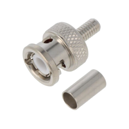 Conector: BNC; mufă; tată; drept; 50Ω; RG14,RG58; crimpat; pe cablu