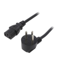 Cablu; 3x1mm2; IEC C13 mamă,IS1-16P (H) ştecăr în unghi; PVC