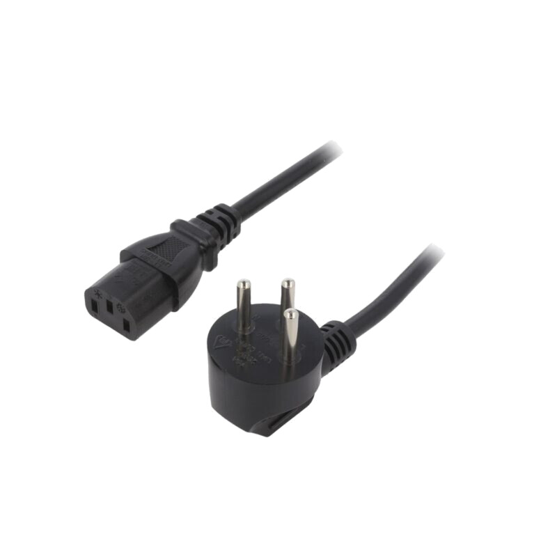 Cablu; 3x1mm2; IEC C13 mamă,IS1-16P (H) ştecăr în unghi; PVC