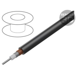 Cablu: coaxial; RG6A/U; sârmă; CCS; PVC; negru; 8,43mm