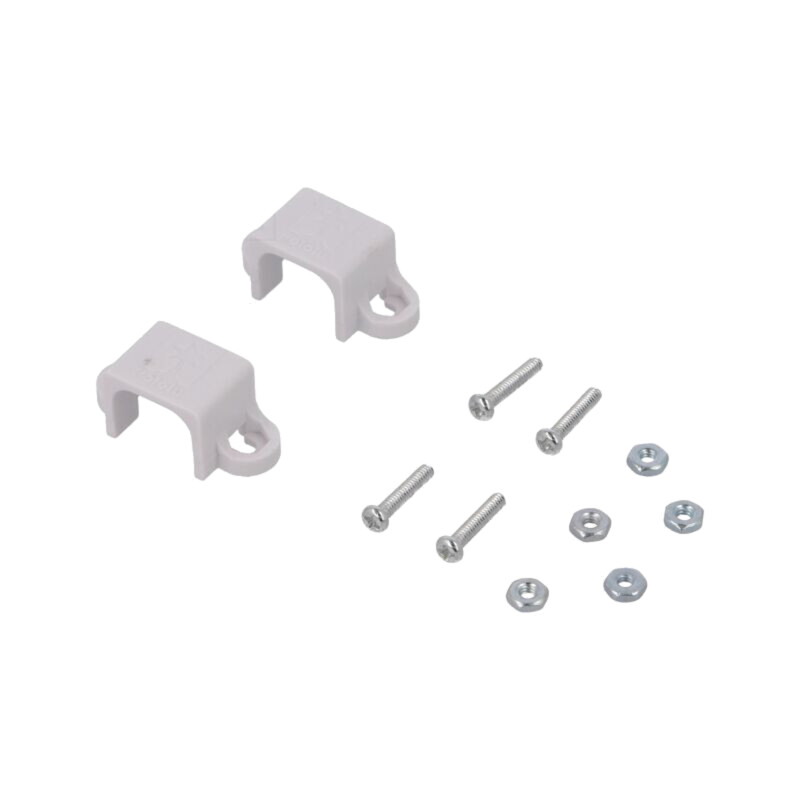 Suport; albă; plastic; Raster orif.fix: 18mm; 2buc.