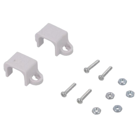 Suport; albă; plastic; Raster orif.fix: 18mm; 2buc.