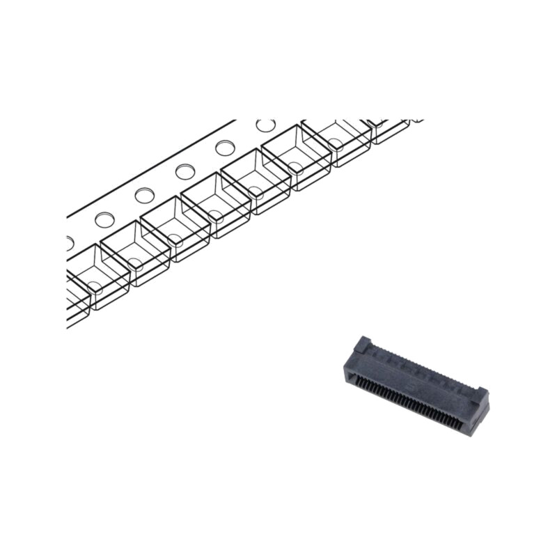 Conector: PCB-PCB; mamă; PIN: 60; 0,8mm; HSEC8; aurit; SMT; soclu Conector: PCB-PCB; mamă; PIN: 60; 0,8mm; HSEC8; aurit; SMT; soclu