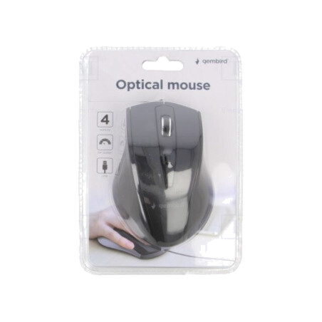 Mouse optic; neagră; USB A; cu cablu; 1,35m; Nr.butoane: 4