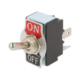Comutator: basculant; Poz: 2; DPST; ON-OFF; 20A/12VDC; TB/TB2; 50mΩ