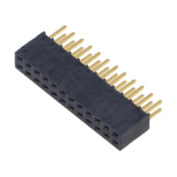 Conector: şiruri pini; mamă; PIN: 24; 2,54mm; aurit; THT; soclu