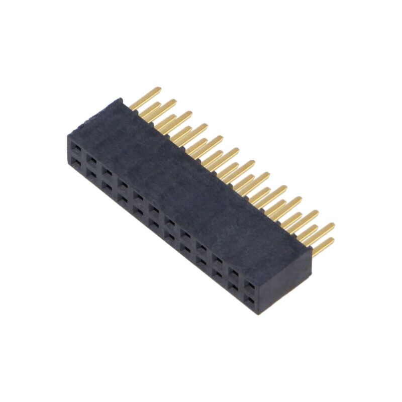 Conector: şiruri pini; mamă; PIN: 24; 2,54mm; aurit; THT; soclu
