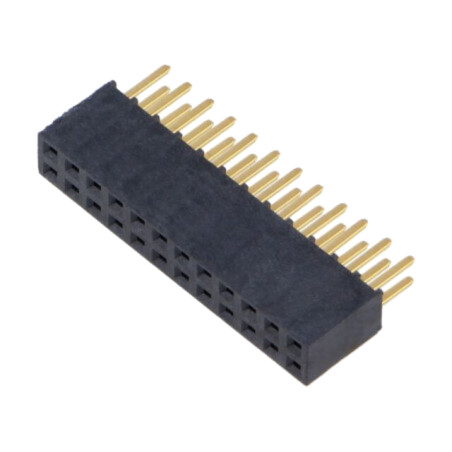 Conector: şiruri pini; mamă; PIN: 24; 2,54mm; aurit; THT; soclu