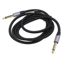 Cablu; Jack 3,5mm 3pin mufă,Jack 6,3mm 3pin mufă; 1,5m; negru