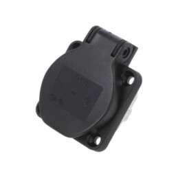 Conector: alimentare AC; soclu; 2P+PE; 250VAC; 16A; neagră; PIN: 3
