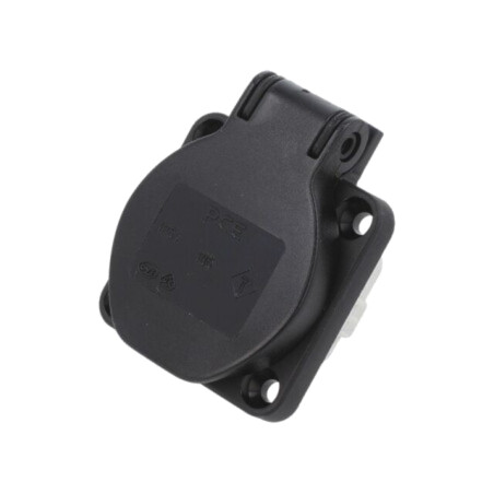 Conector: alimentare AC; soclu; 2P+PE; 250VAC; 16A; neagră; PIN: 3