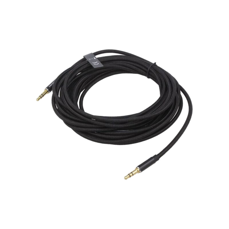 Cablu; Jack 3,5mm 3pin mufă,din ambele părţi; 5m; Placare: aurit