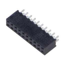 Conector: şiruri pini; mamă; PIN: 20; 2mm; aurit; THT; soclu; drept