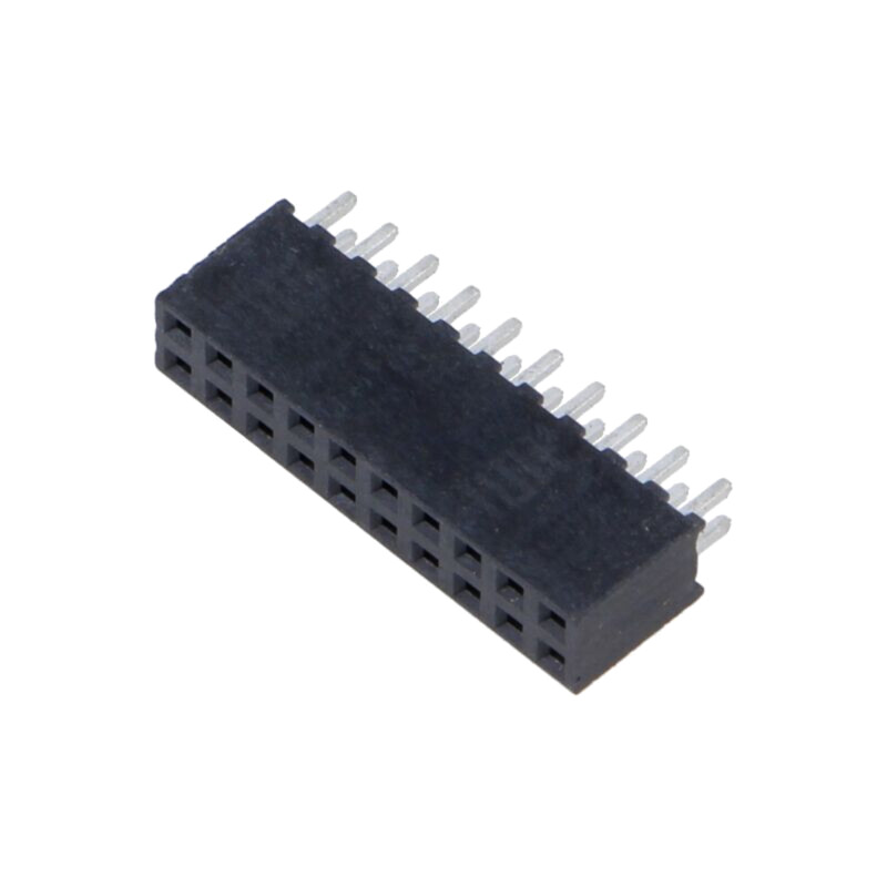 Conector: şiruri pini; mamă; PIN: 20; 2mm; aurit; THT; soclu; drept
