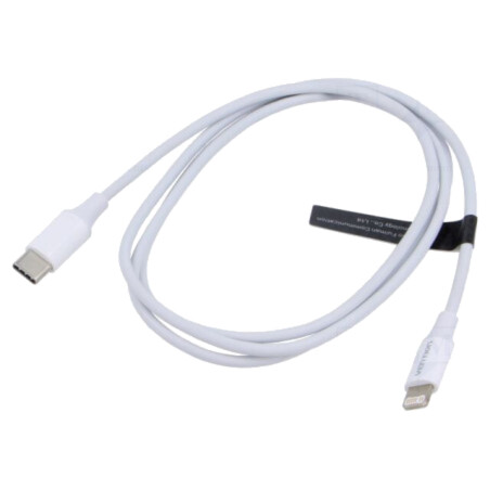 Cablu; mufă Apple Lightning,USB C mufă; nichelat; 1m; alb; 27W