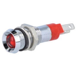 Lampă de control: LED; concav; roşie; 24÷28VDC; 24÷28VAC; Ø8,2mm