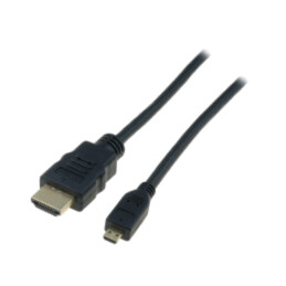 Cablu; HDMI 1.4; HDMI mufă,mufă  micro HDMI; 2m; negru